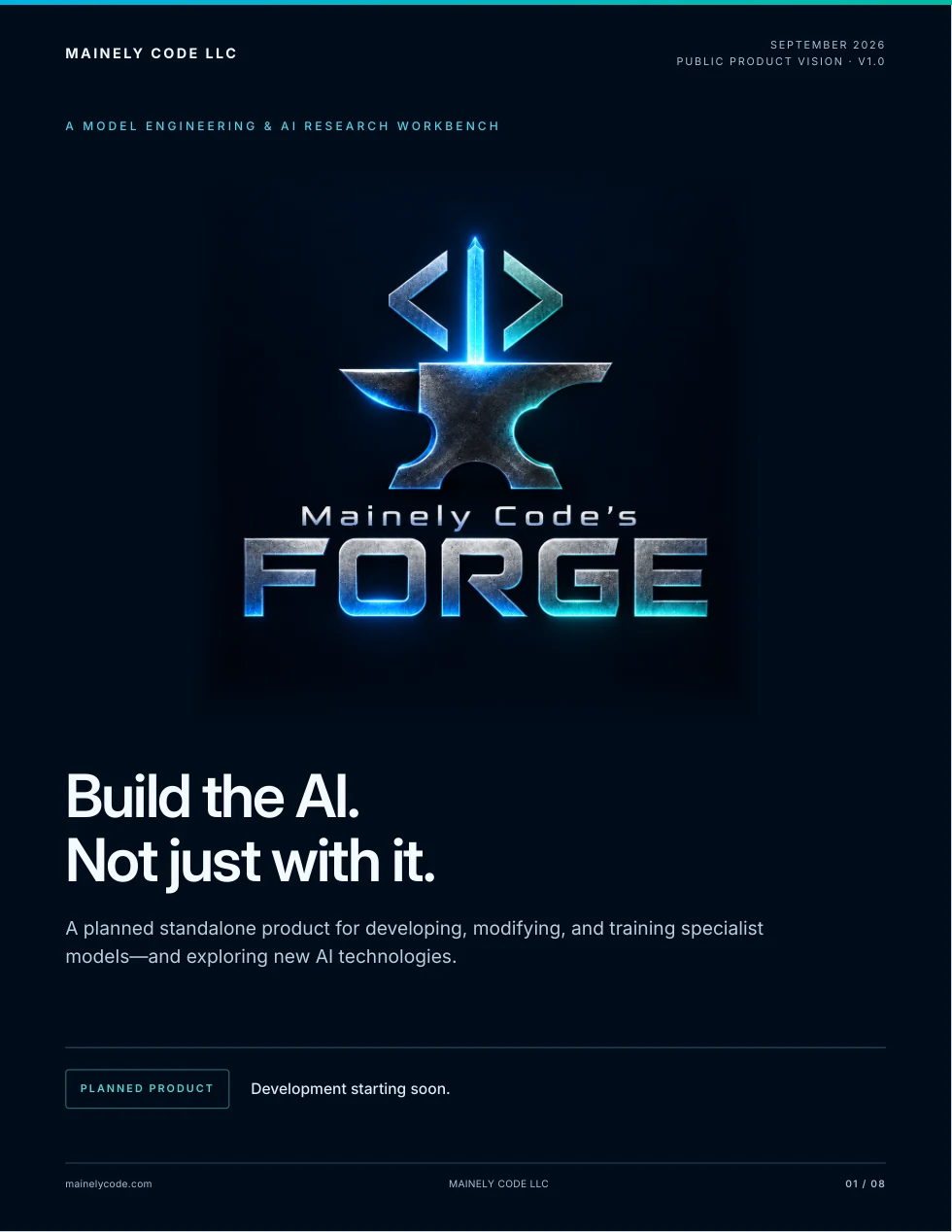 Cover of FORGE Public Product Vision