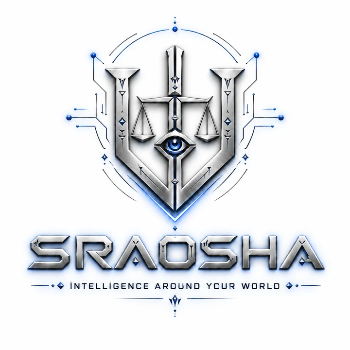 Approved SRAOSHA guardian logo: silver shield, scales and eye with blue accents.